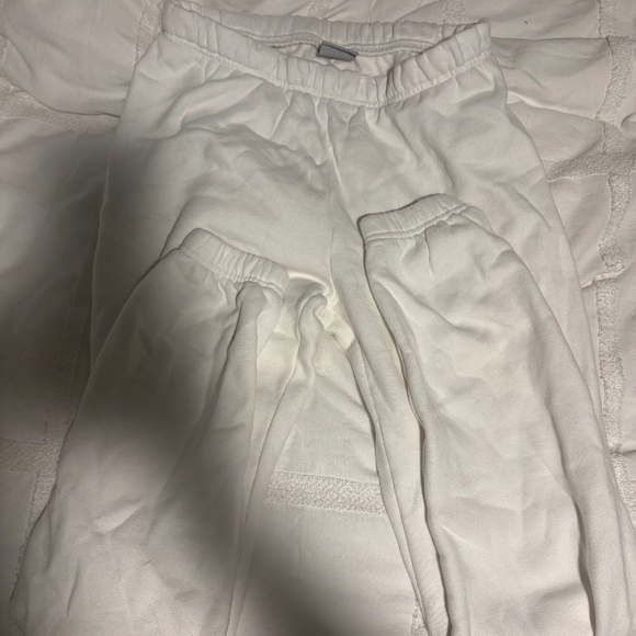 TNA CozyAF Fleece Sweatpants — White (Size S) - Picture 1 of 3